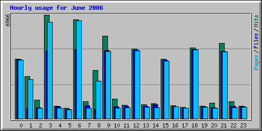Hourly usage for June 2006
