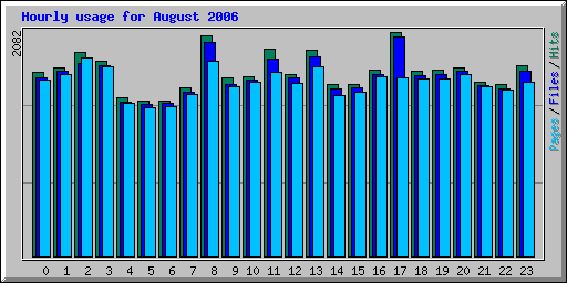 Hourly usage for August 2006