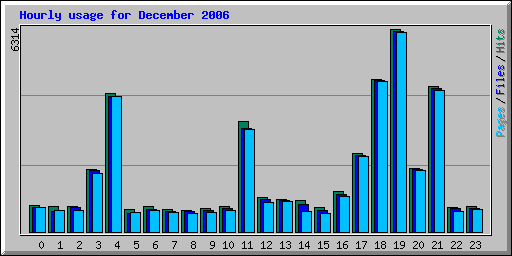 Hourly usage for December 2006