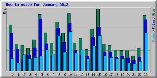Hourly usage for January 2012